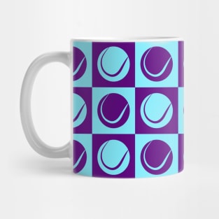 Tennis Ball Checkered Seamless Pattern - Blue - Purple Tones Mug